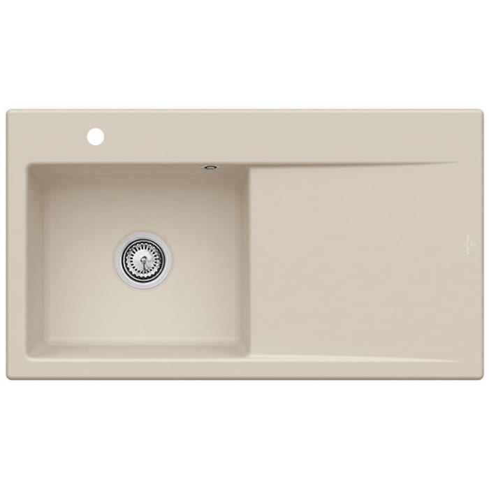 Villeroy & Boch Subway Style 50 Einbauspüle, Ablaufgarnitur mit Handbetätigung, Becken links