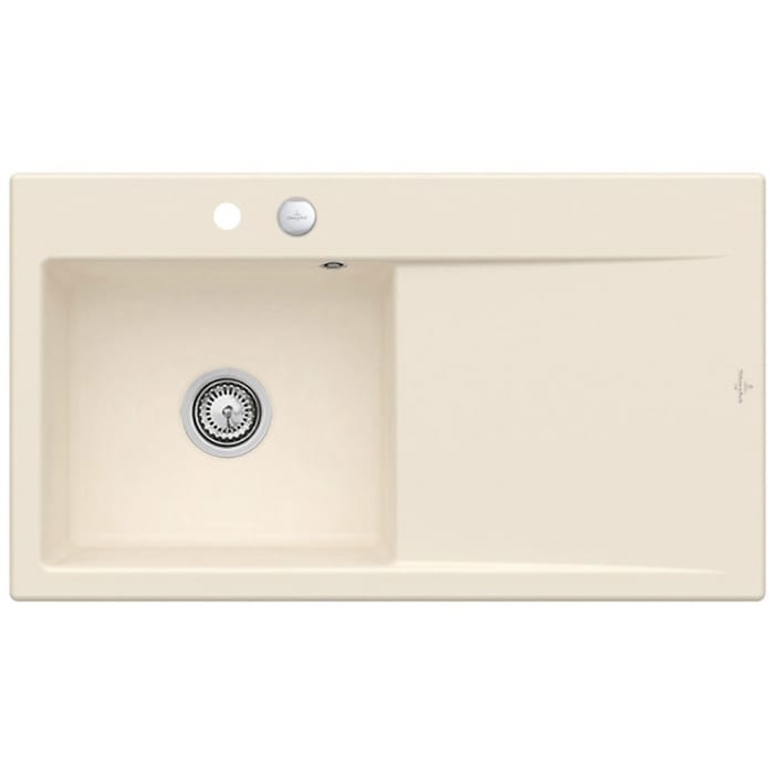 Villeroy & Boch Subway Style 50 Einbauspüle, Ablaufgarnitur mit Excenterbetätigung, Becken links