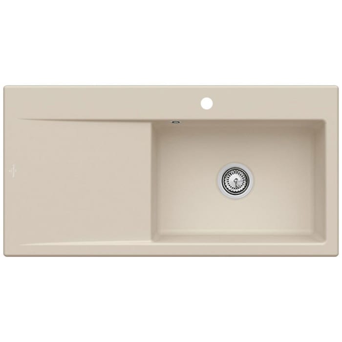 Villeroy & Boch Subway Style 60 Einbauspüle, Ablaufgarnitur mit Handbetätigung, Becken rechts