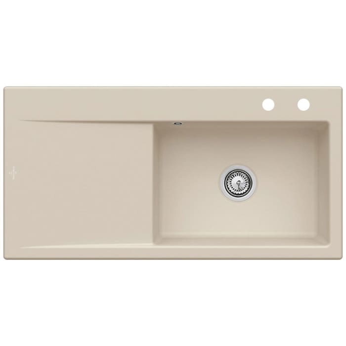 Villeroy & Boch Subway Style 60 Einbauspüle, Ablaufgarnitur mit Handbetätigung, Becken rechts