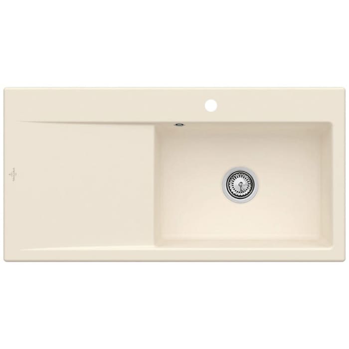 Villeroy & Boch Subway Style 60 Einbauspüle, Ablaufgarnitur mit Handbetätigung, Becken rechts