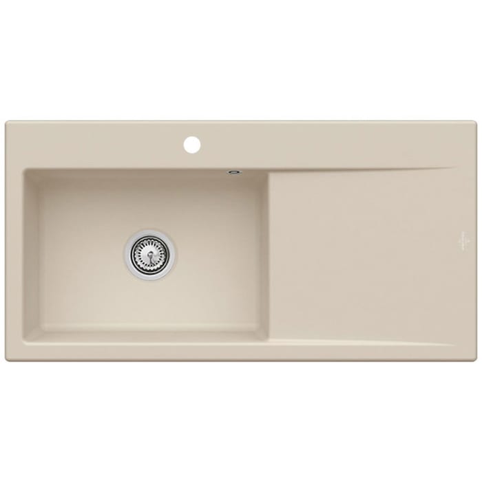 Villeroy & Boch Subway Style 60 Einbauspüle, Ablaufgarnitur mit Handbetätigung, Becken links