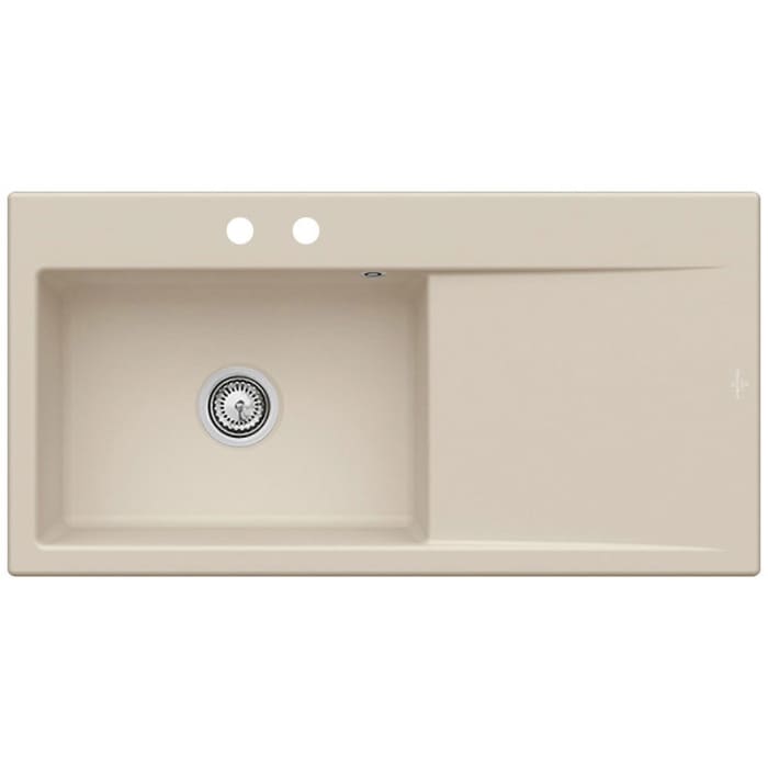 Villeroy & Boch Subway Style 60 Einbauspüle, Ablaufgarnitur mit Handbetätigung, Becken links