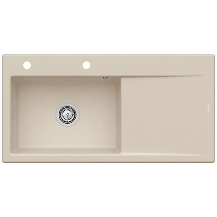 Villeroy & Boch Subway Style 60 Einbauspüle, Ablaufgarnitur mit Handbetätigung, Becken links