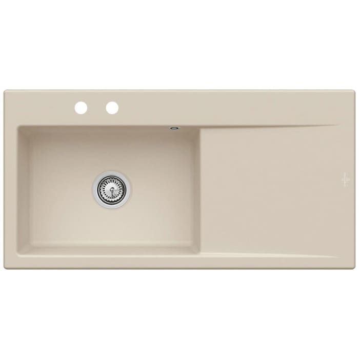 Villeroy & Boch Subway Style 60 Einbauspüle, Ablaufgarnitur mit Handbetätigung, Becken links