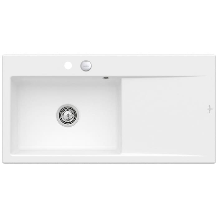 Villeroy & Boch Subway Style 60 Einbauspüle, Ablaufgarnitur mit Excenterbetätigung, Becken links