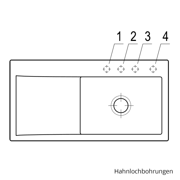 Villeroy & Boch Subway Style 60 Einbauspüle, Ablaufgarnitur mit Excenterbetätigung, Becken rechts