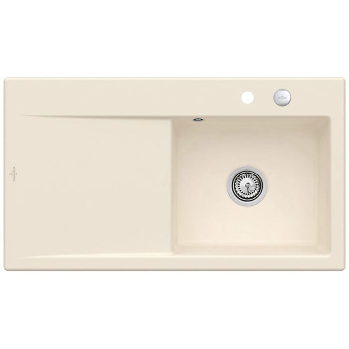 Villeroy & Boch Subway Style 50 FLAT flächenbündige Spüle, Ablaufgarnitur mit Excenterbetätigung, Becken rechts