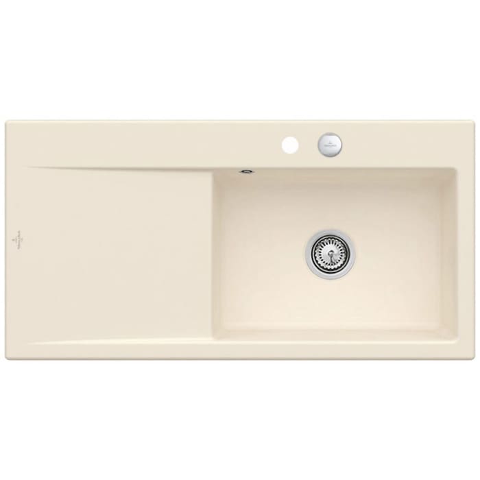 Villeroy & Boch Subway Style 60 FLAT flächenbündige Spüle, Ablaufgarnitur mit Excenterbetätigung, Becken rechts