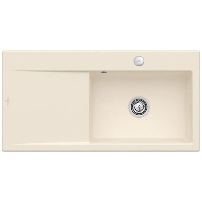 Villeroy & Boch Subway Style 60 FLAT flächenbündige Spüle, Ablaufgarnitur mit Excenterbetätigung, Becken rechts