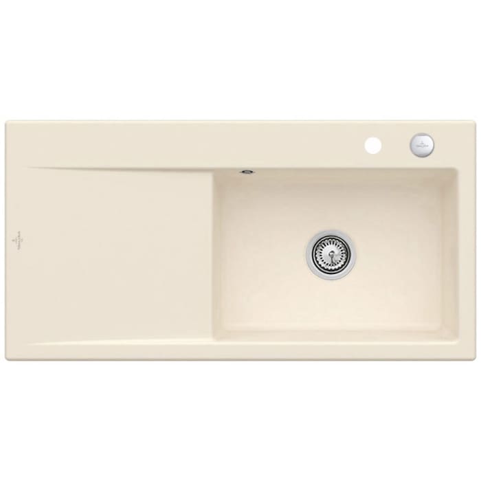 Villeroy & Boch Subway Style 60 FLAT flächenbündige Spüle, Ablaufgarnitur mit Excenterbetätigung, Becken rechts