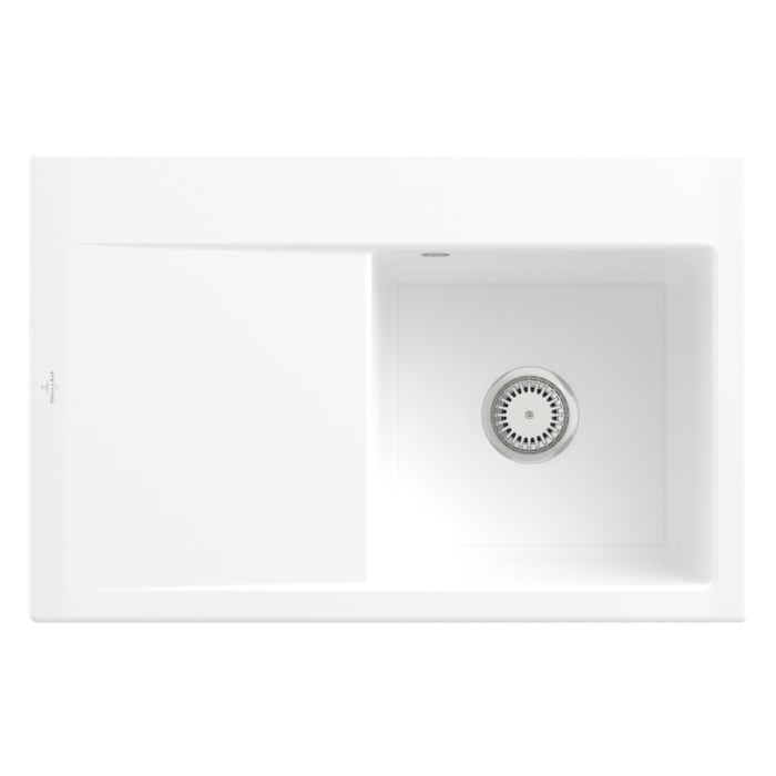 Villeroy & Boch Subway Style 45 Einbauspüle, Ablaufgarnitur mit Handbetätigung, Becken rechts