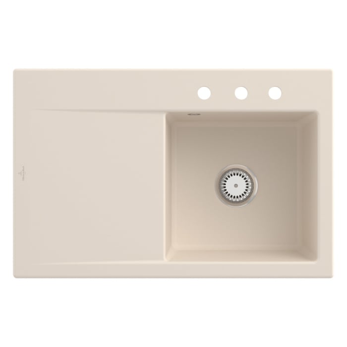 Villeroy & Boch Subway Style 45 Einbauspüle, Ablaufgarnitur mit Excenterbetätigung, Becken rechts