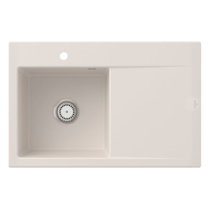 Villeroy & Boch Subway Style 45 Einbauspüle, Ablaufgarnitur mit Handbetätigung, Becken links