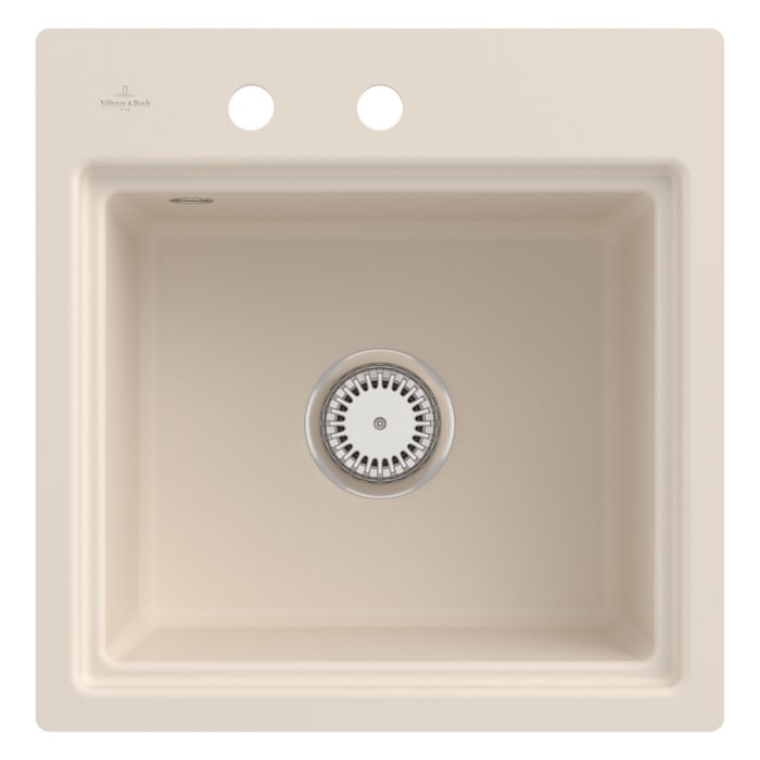 Villeroy & Boch Subway Style 50 S FLAT flächenbündige Spüle, Ablaufgarnitur mit Handbetätigung, inkl. Abtropfgitter