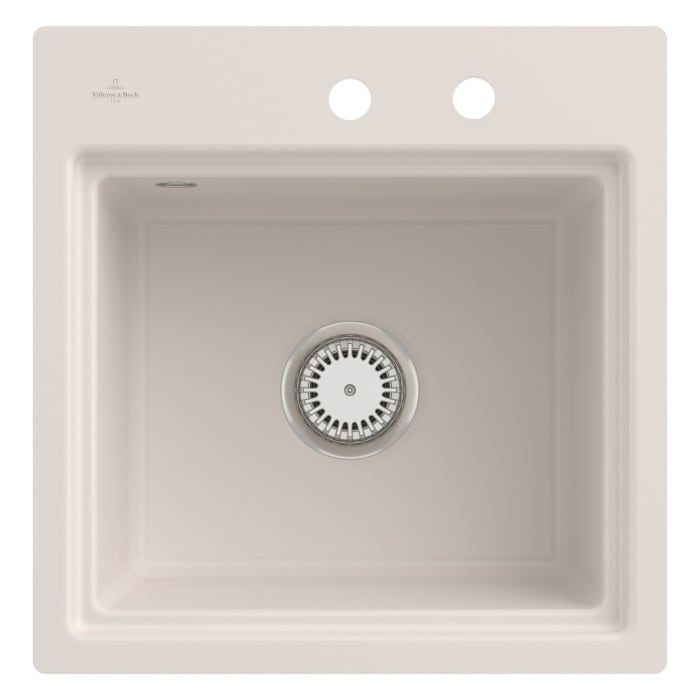 Villeroy & Boch Subway Style 50 S FLAT flächenbündige Spüle, Ablaufgarnitur mit Handbetätigung, inkl. Abtropfgitter