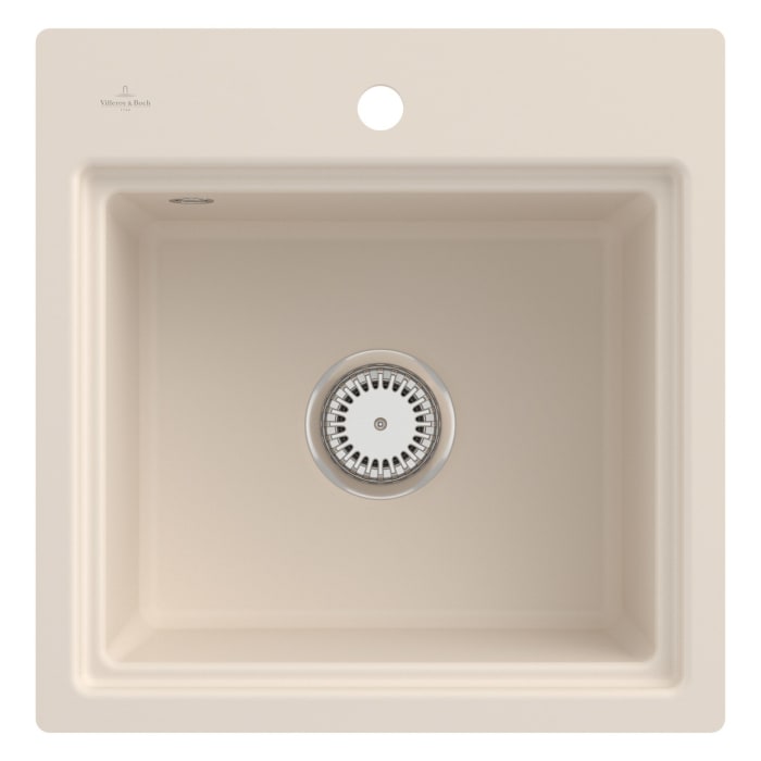 Villeroy & Boch Subway Style 50 S FLAT flächenbündige Spüle, Ablaufgarnitur mit Excenterbetätigung, inkl. Abtropfgitter