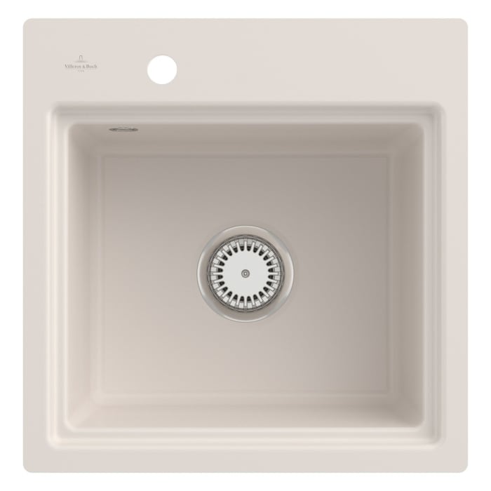 Villeroy & Boch Subway Style 50 S FLAT flächenbündige Spüle, Ablaufgarnitur mit Excenterbetätigung, inkl. Abtropfgitter