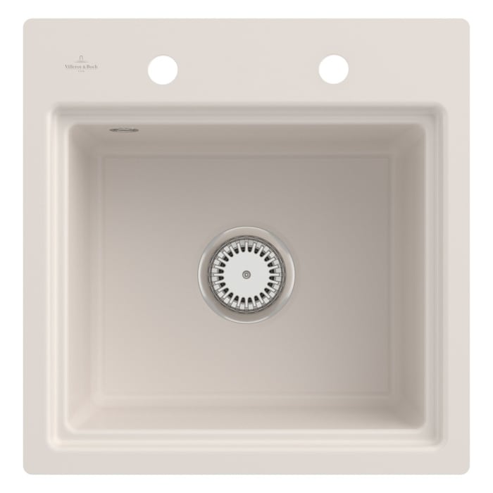 Villeroy & Boch Subway Style 50 S FLAT flächenbündige Spüle, Ablaufgarnitur mit Excenterbetätigung, inkl. Abtropfgitter