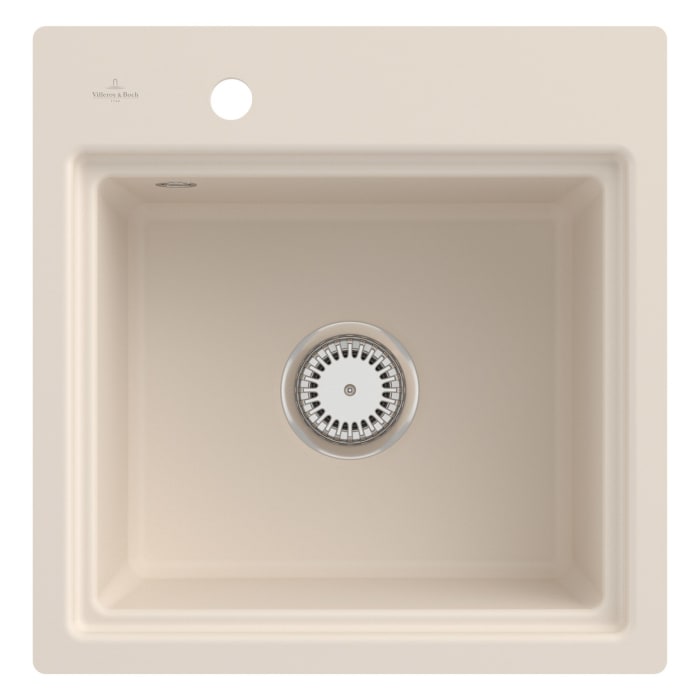 Villeroy & Boch Subway Style 50 S FLAT flächenbündige Spüle, Ablaufgarnitur mit Handbetätigung, inkl. Abtropfgitter