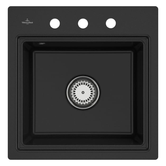 Villeroy & Boch Subway Style 50 S FLAT flächenbündige Spüle, Ablaufgarnitur mit Handbetätigung, inkl. Abtropfgitter