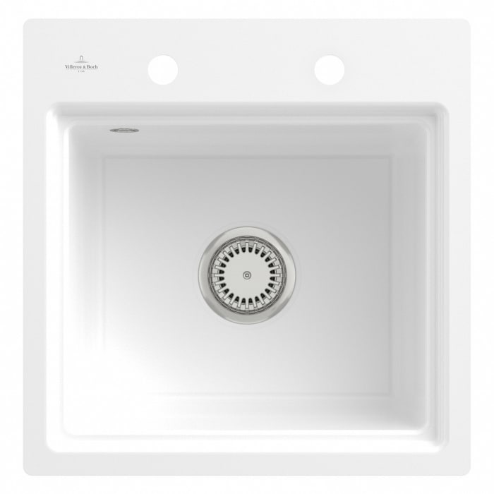 Villeroy & Boch Subway Style 50 S FLAT flächenbündige Spüle, Ablaufgarnitur mit Handbetätigung, inkl. Abtropfgitter