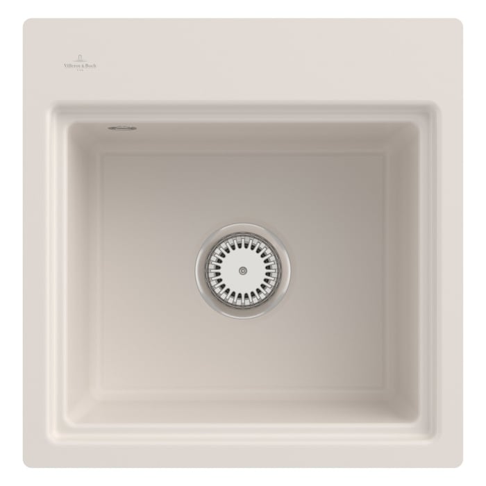 Villeroy & Boch Subway Style 50 S FLAT flächenbündige Spüle, Ablaufgarnitur mit Handbetätigung, inkl. Abtropfgitter