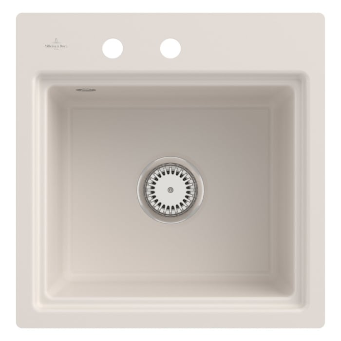 Villeroy & Boch Subway Style 50 S FLAT flächenbündige Spüle, Ablaufgarnitur mit Handbetätigung, inkl. Abtropfgitter