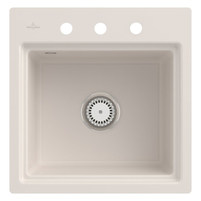 Villeroy & Boch Subway Style 50 S FLAT flächenbündige Spüle, Ablaufgarnitur mit Handbetätigung, inkl. Abtropfgitter