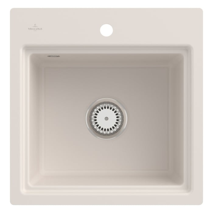 Villeroy & Boch Subway Style 50 S FLAT flächenbündige Spüle, Ablaufgarnitur mit Handbetätigung, inkl. Abtropfgitter