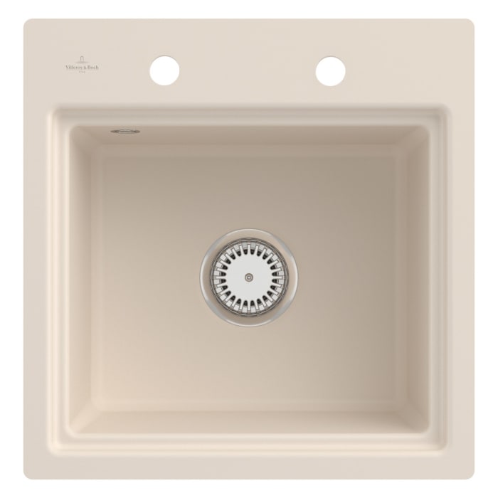 Villeroy & Boch Subway Style 50 S FLAT flächenbündige Spüle, Ablaufgarnitur mit Excenterbetätigung, inkl. Abtropfgitter