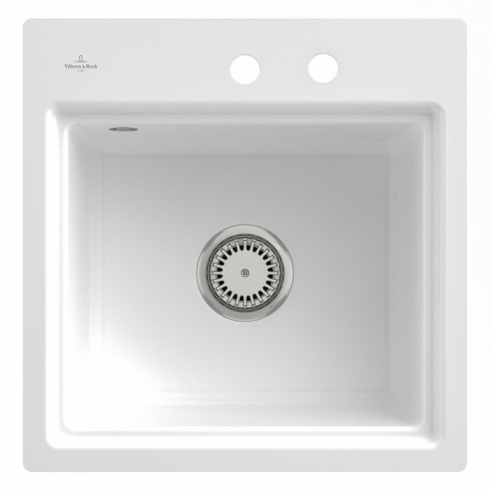 Villeroy & Boch Subway Style 50 S FLAT flächenbündige Spüle, Ablaufgarnitur mit Excenterbetätigung, inkl. Abtropfgitter