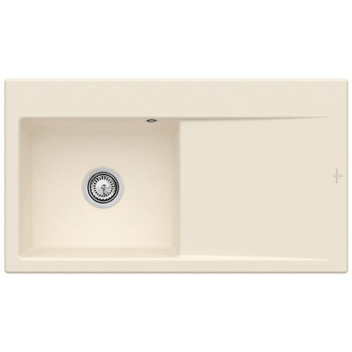 Villeroy & Boch Subway Style 50 Einbauspüle, Ablaufgarnitur mit Handbetätigung, Becken links