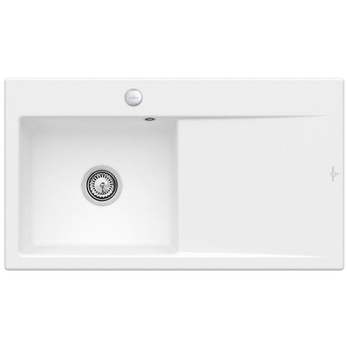 Villeroy & Boch Subway Style 50 Einbauspüle, Ablaufgarnitur mit Excenterbetätigung, Becken links