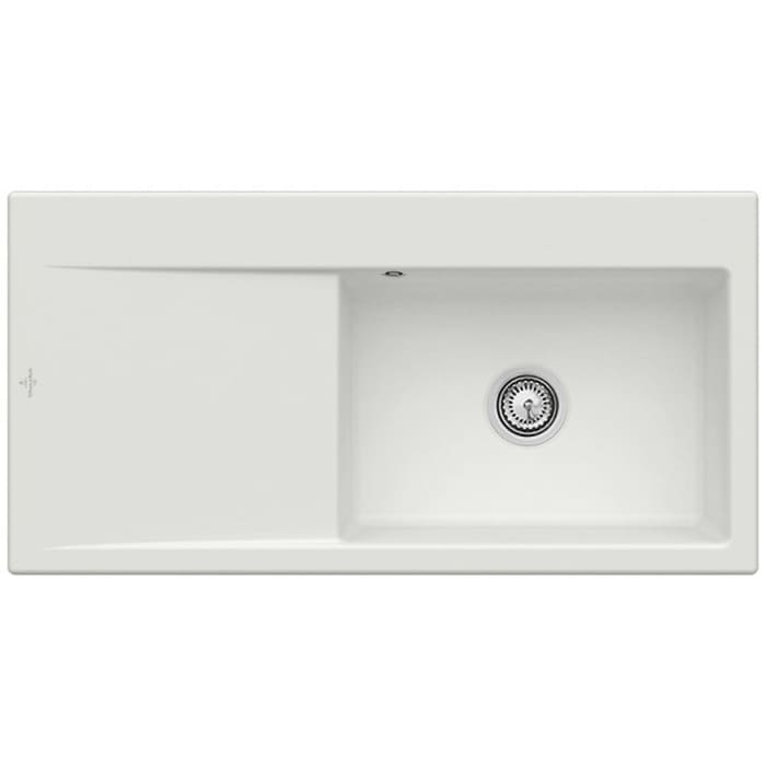 Villeroy & Boch Subway Style 60 Einbauspüle, Ablaufgarnitur mit Handbetätigung, Becken rechts