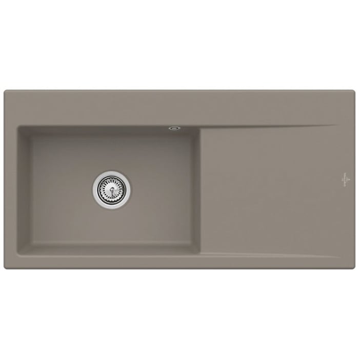 Villeroy & Boch Subway Style 60 Einbauspüle, Ablaufgarnitur mit Handbetätigung, Becken links