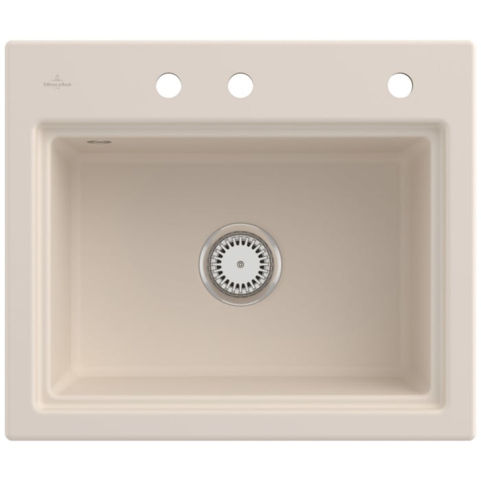 Villeroy & Boch Subway Style 60 S FLAT flächenbündige Spüle, Ablaufgarnitur mit Handbetätigung, inkl. Abtropfgitter