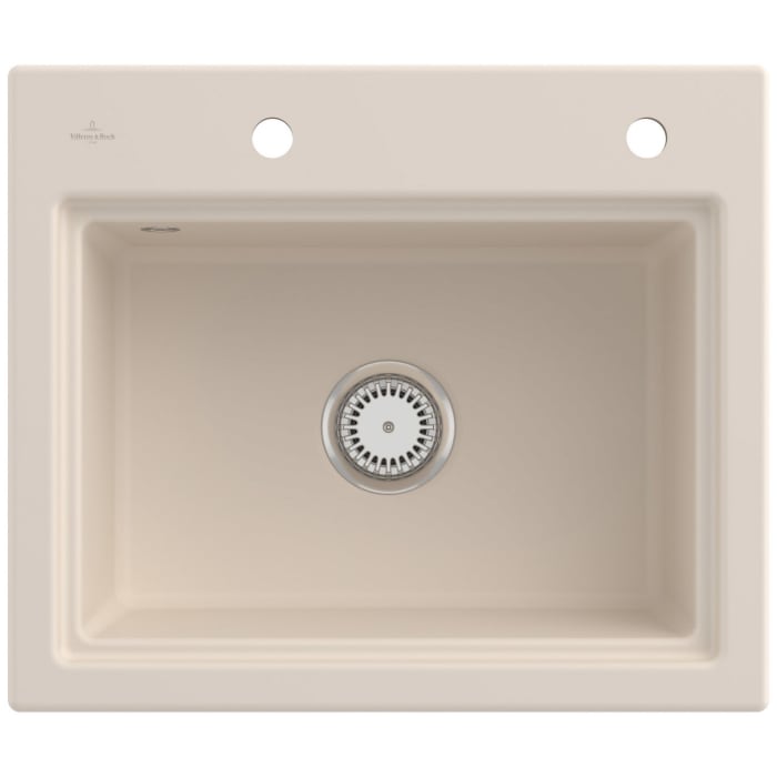 Villeroy & Boch Subway Style 60 S FLAT flächenbündige Spüle, Ablaufgarnitur mit Handbetätigung, inkl. Abtropfgitter