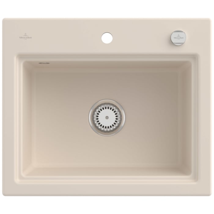 Villeroy & Boch Subway Style 60 S FLAT flächenbündige Spüle, Ablaufgarnitur mit Excenterbetätigung, inkl. Abtropfgitter