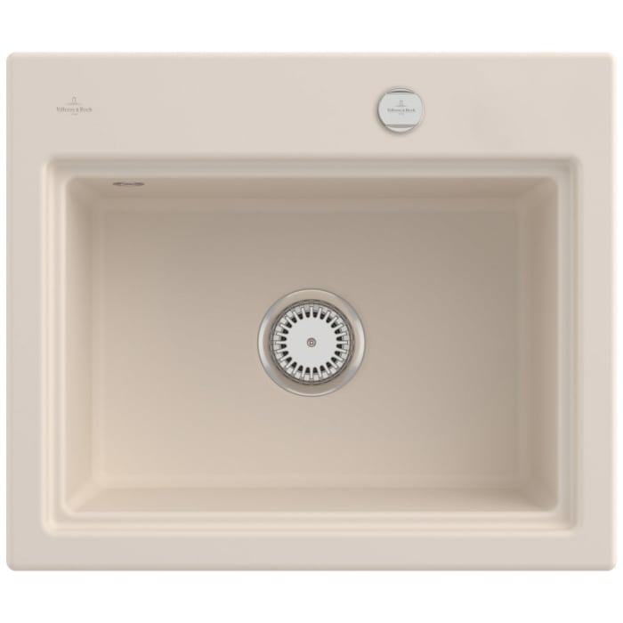 Villeroy & Boch Subway Style 60 S FLAT flächenbündige Spüle, Ablaufgarnitur mit Excenterbetätigung, inkl. Abtropfgitter