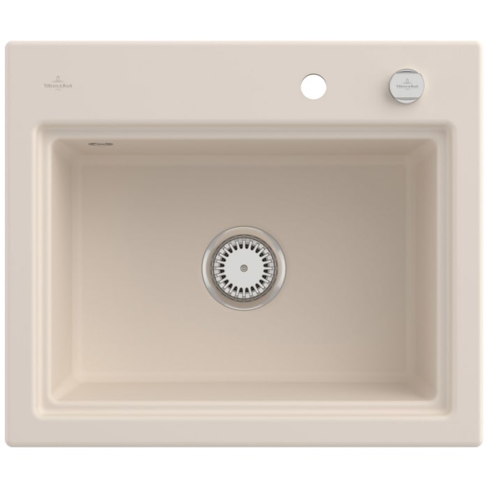 Villeroy & Boch Subway Style 60 S FLAT flächenbündige Spüle, Ablaufgarnitur mit Excenterbetätigung, inkl. Abtropfgitter