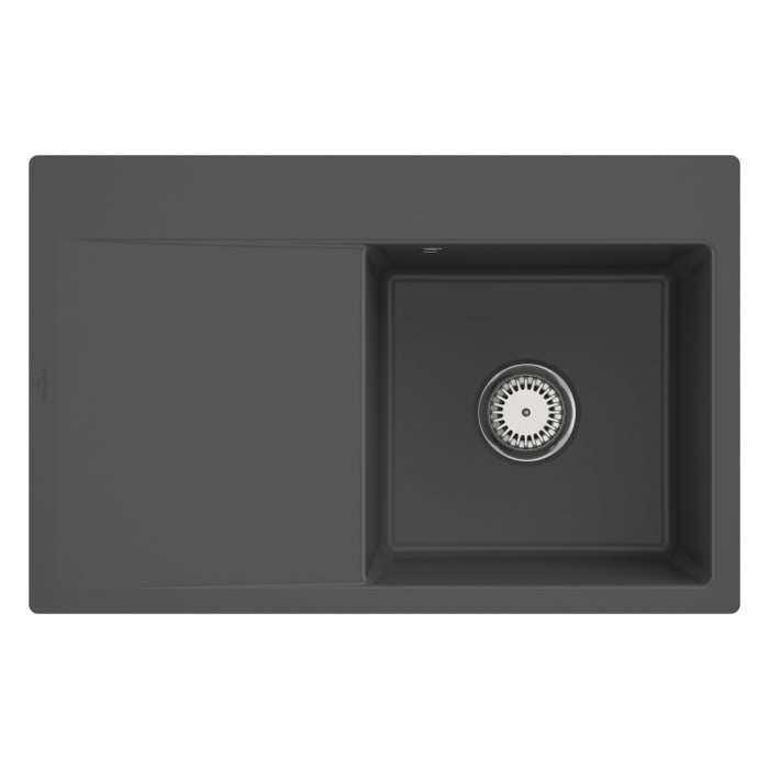 Villeroy & Boch Subway Style 45 FLAT flächenbündige Spüle, Ablaufgarnitur mit Handbetätigung, Becken rechts