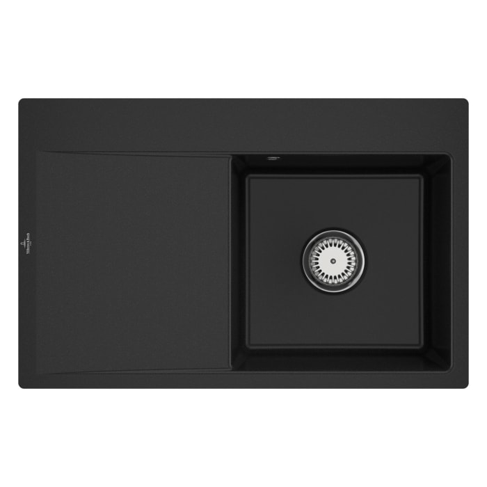 Villeroy & Boch Subway Style 45 FLAT flächenbündige Spüle, Ablaufgarnitur mit Handbetätigung, Becken rechts