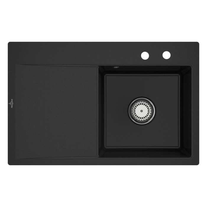 Villeroy & Boch Subway Style 45 FLAT flächenbündige Spüle, Ablaufgarnitur mit Handbetätigung, Becken rechts