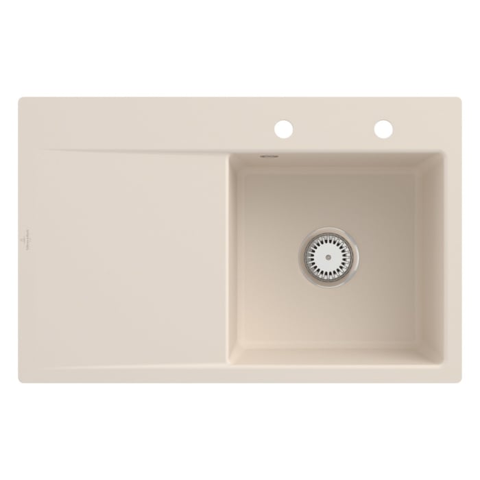 Villeroy & Boch Subway Style 45 FLAT flächenbündige Spüle, Ablaufgarnitur mit Excenterbetätigung, Becken rechts