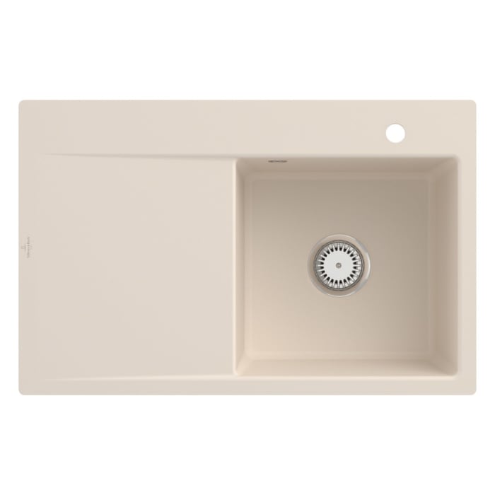 Villeroy & Boch Subway Style 45 FLAT flächenbündige Spüle, Ablaufgarnitur mit Excenterbetätigung, Becken rechts