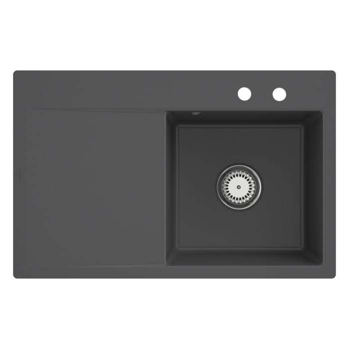 Villeroy & Boch Subway Style 45 FLAT flächenbündige Spüle, Ablaufgarnitur mit Excenterbetätigung, Becken rechts