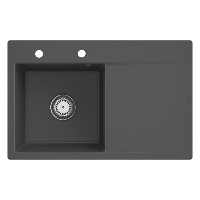 Villeroy & Boch Subway Style 45 FLAT flächenbündige Spüle, Ablaufgarnitur mit Handbetätigung, Becken links