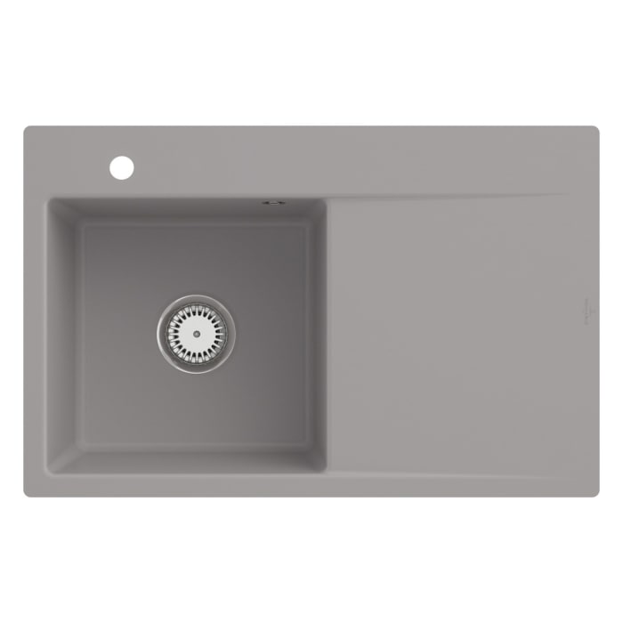 Villeroy & Boch Subway Style 45 FLAT flächenbündige Spüle, Ablaufgarnitur mit Handbetätigung, Becken links