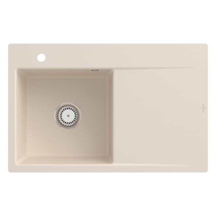 Villeroy & Boch Subway Style 45 FLAT flächenbündige Spüle, Ablaufgarnitur mit Excenterbetätigung, Becken links